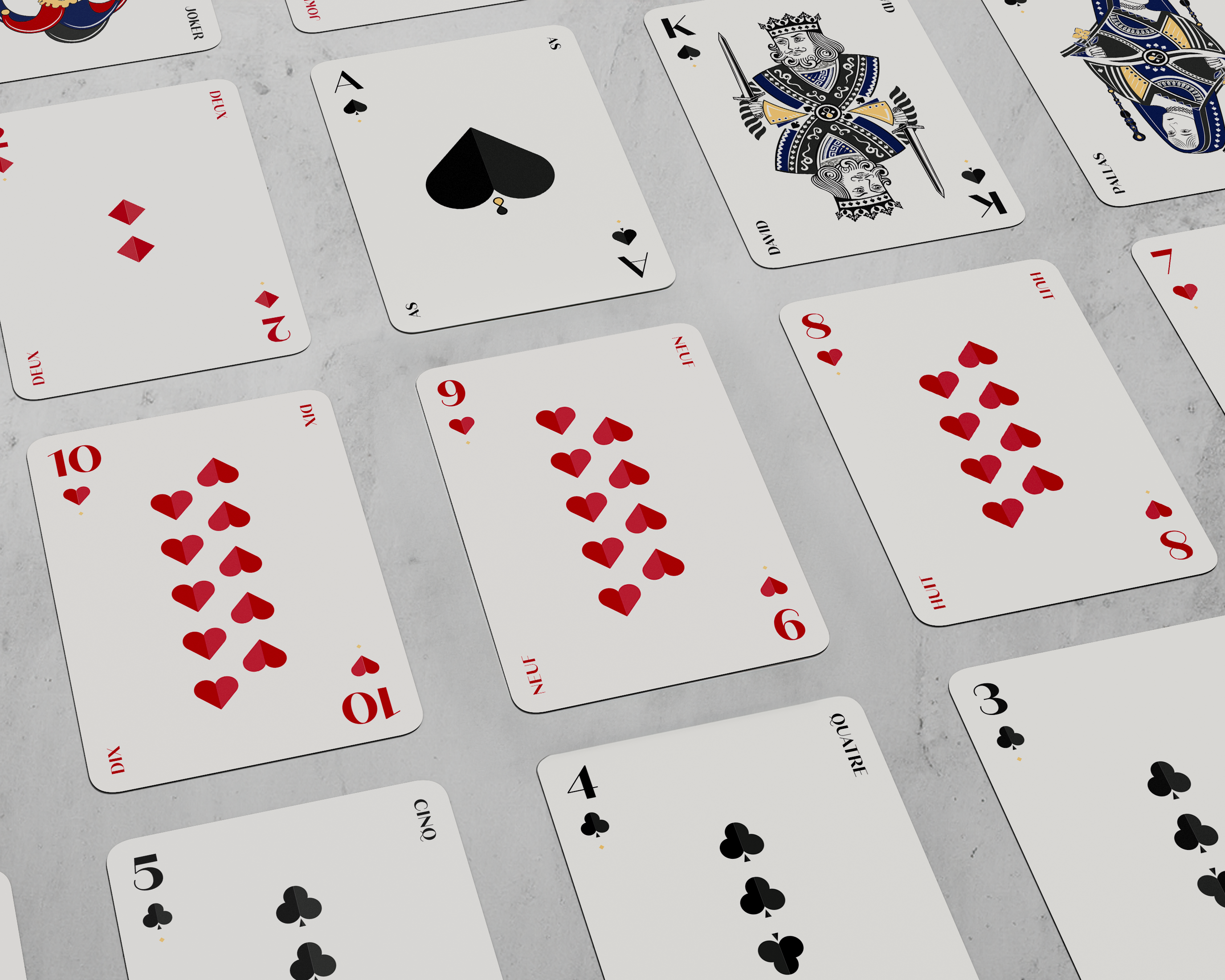 Faces des cartes à jouer l'ère du temps