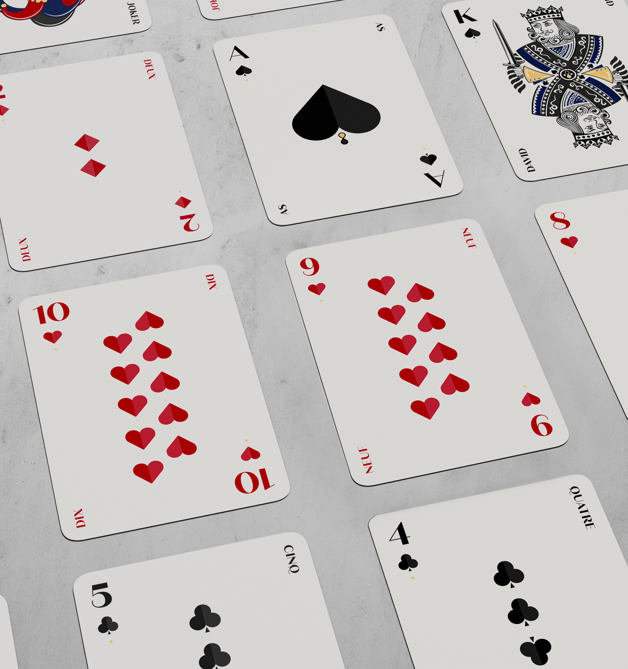 Faces des cartes à jouer l'ère du temps