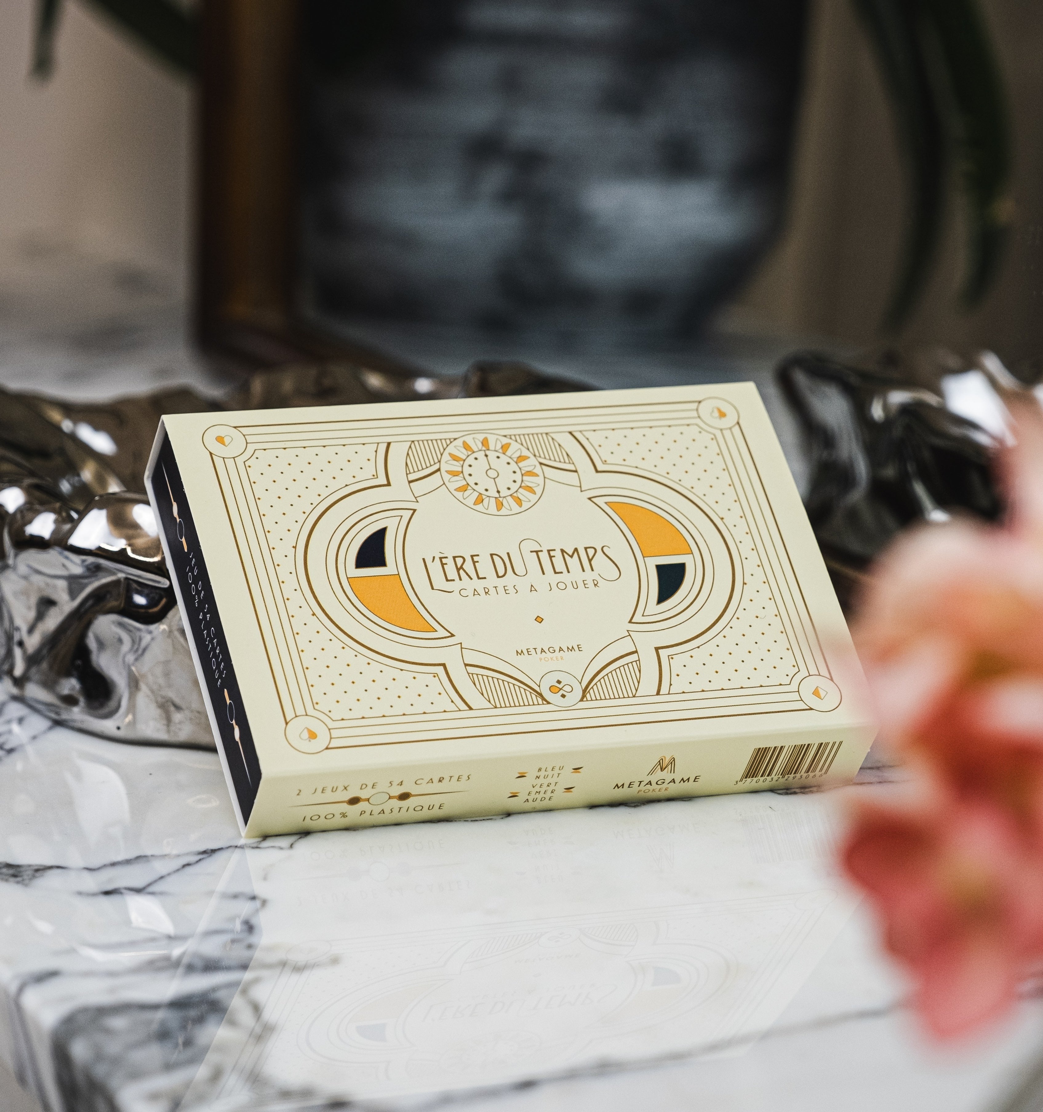 Coffret de cartes à jouer de poker l'ère du temps
