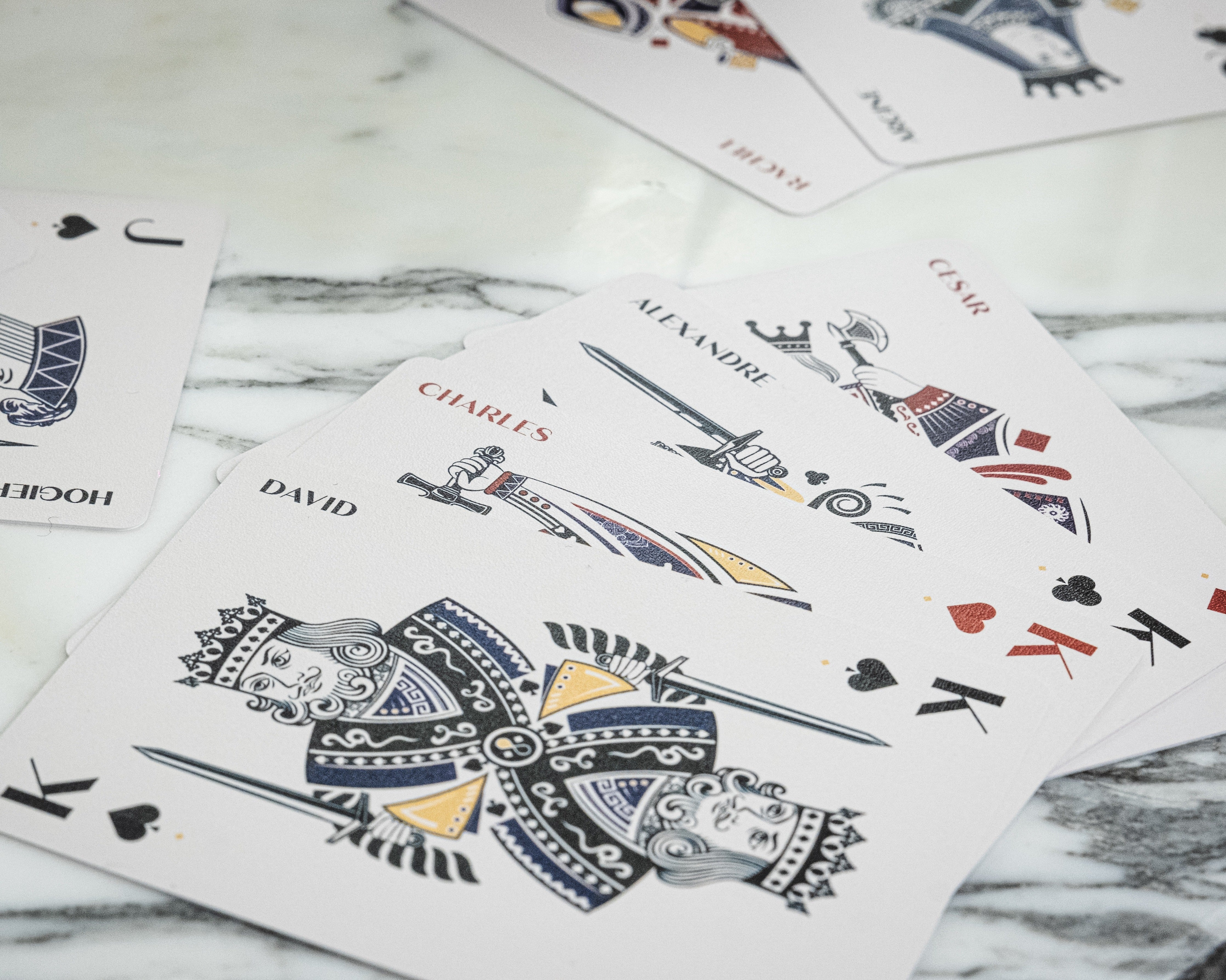 Rois historiques cartes de poker