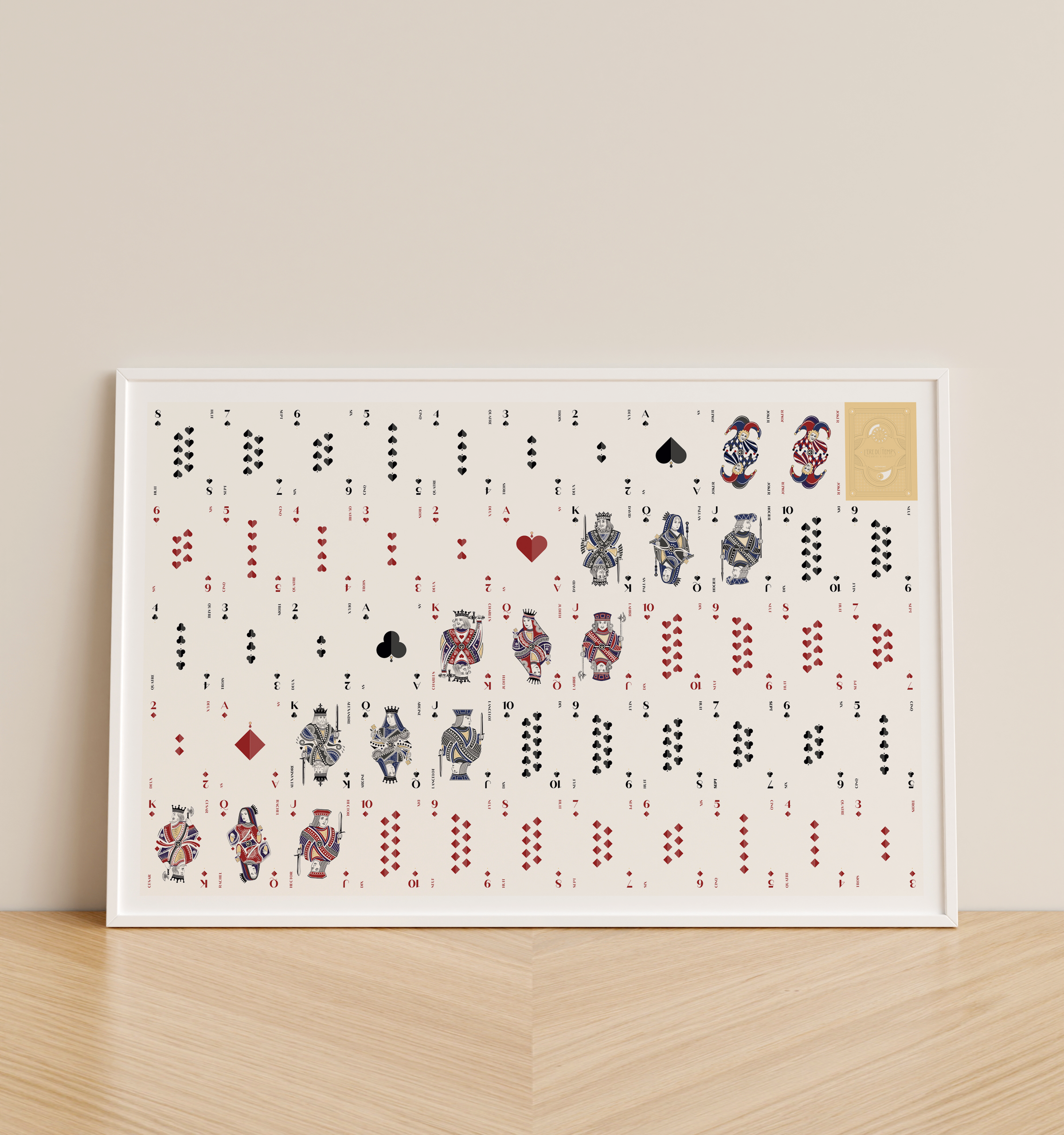 Cadre blanc décoratif avec uncutsheet de l'édition de cartes à jouer l'ère du temps